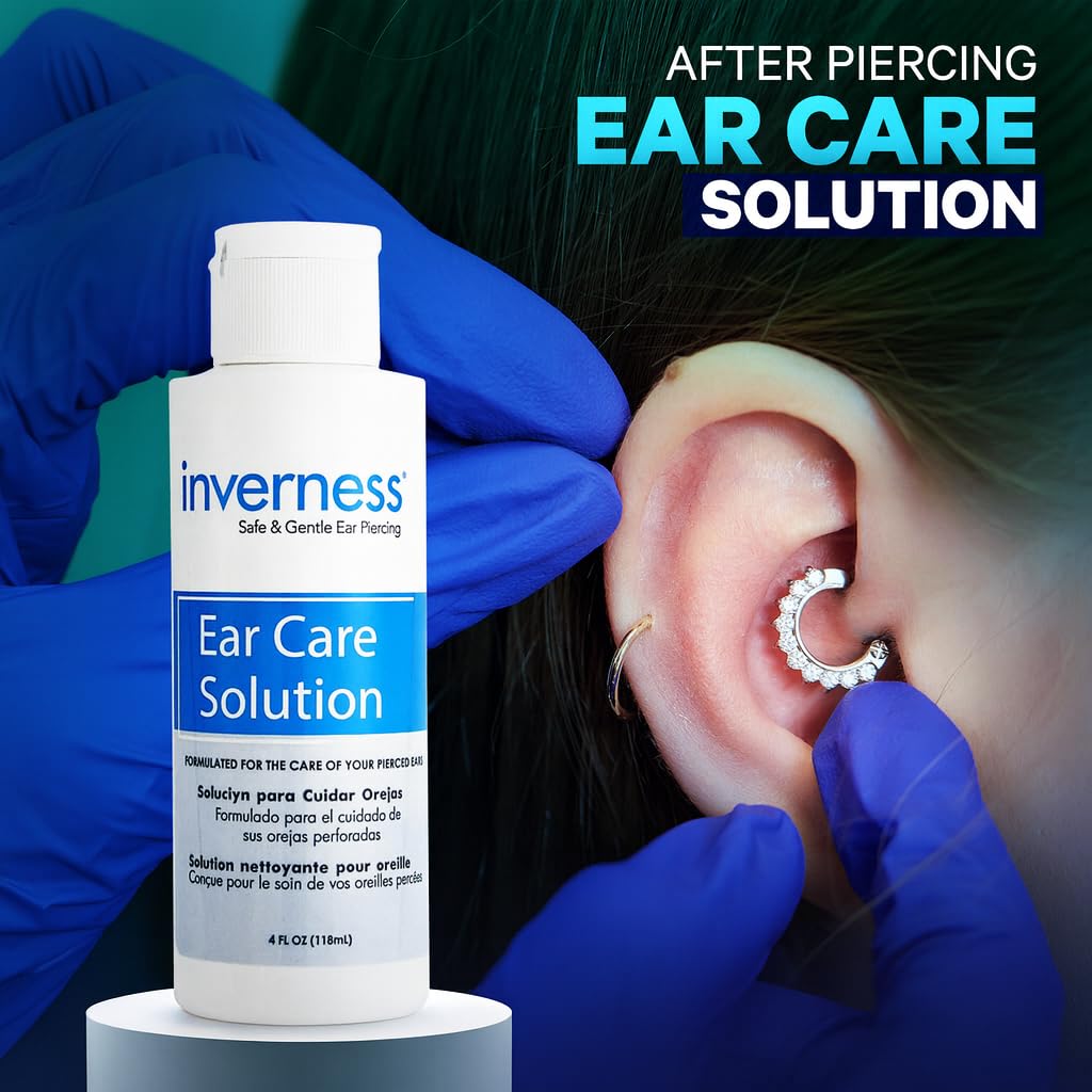 Inverness solution pouring from bottle on cotton pad demonstrating easy application benefit