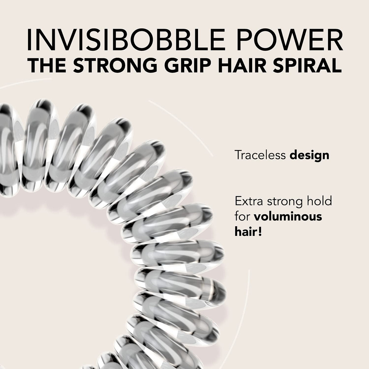 invisibobble close-up of spiral coil texture highlighting strong elastic grip