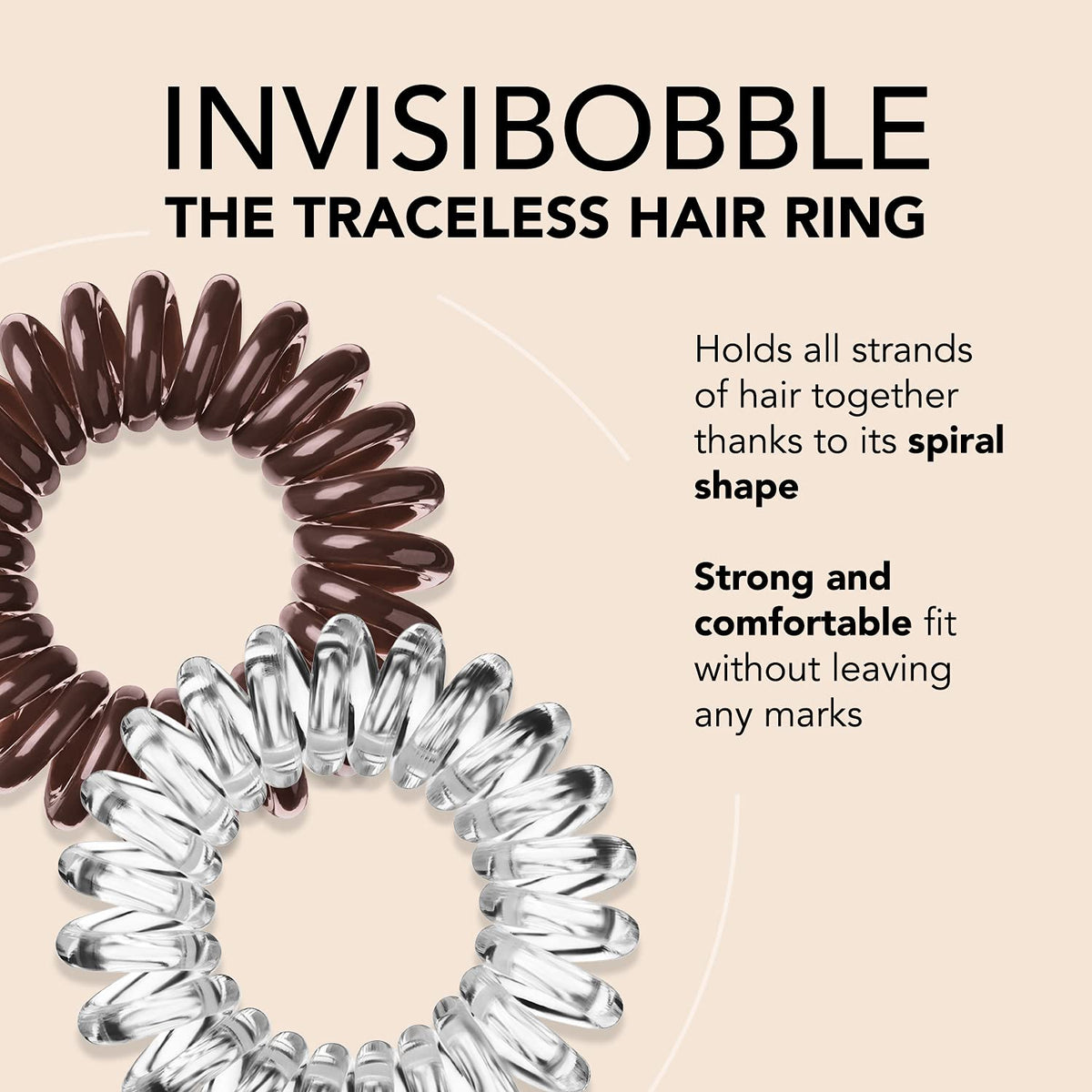 invisibobble crystal clear close-up showing smooth coil and easy grip