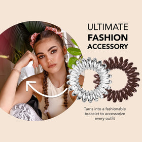 invisibobble holding thick ponytail securely without creases
