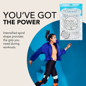 invisibobble worn in high ponytail demonstrating secure hold during activity