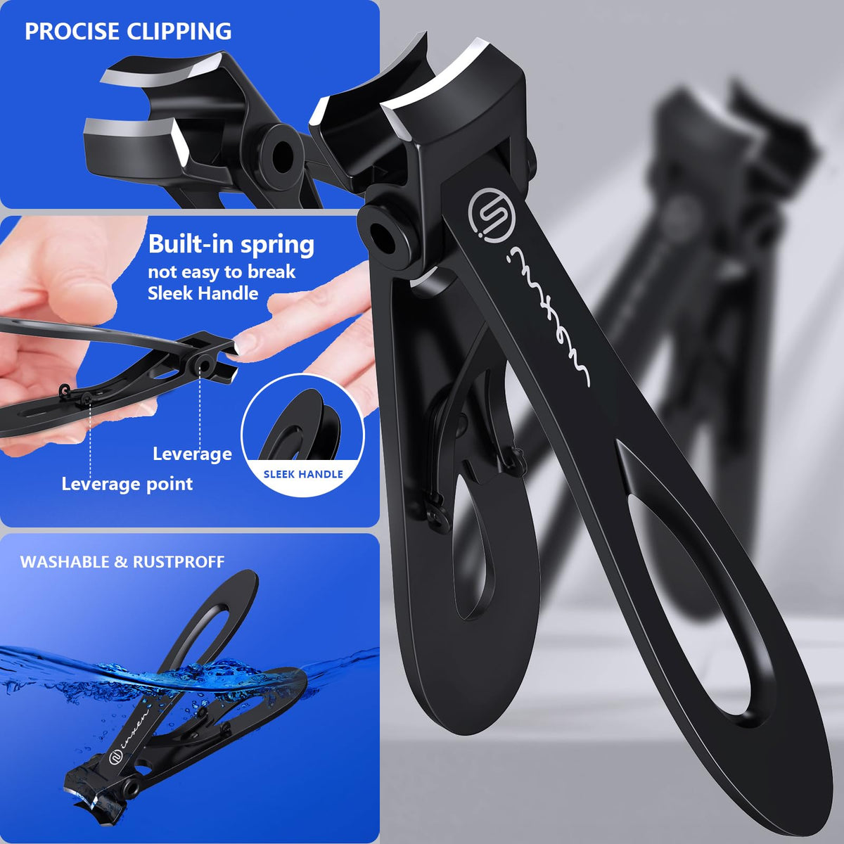 INXEN handle ergonomic grip with anti-slip contours for secure control