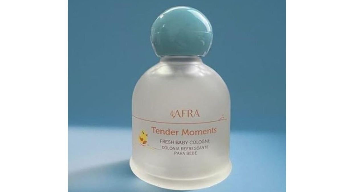 Ioly's cologne lightly misted on baby outfit for soft freshening benefit