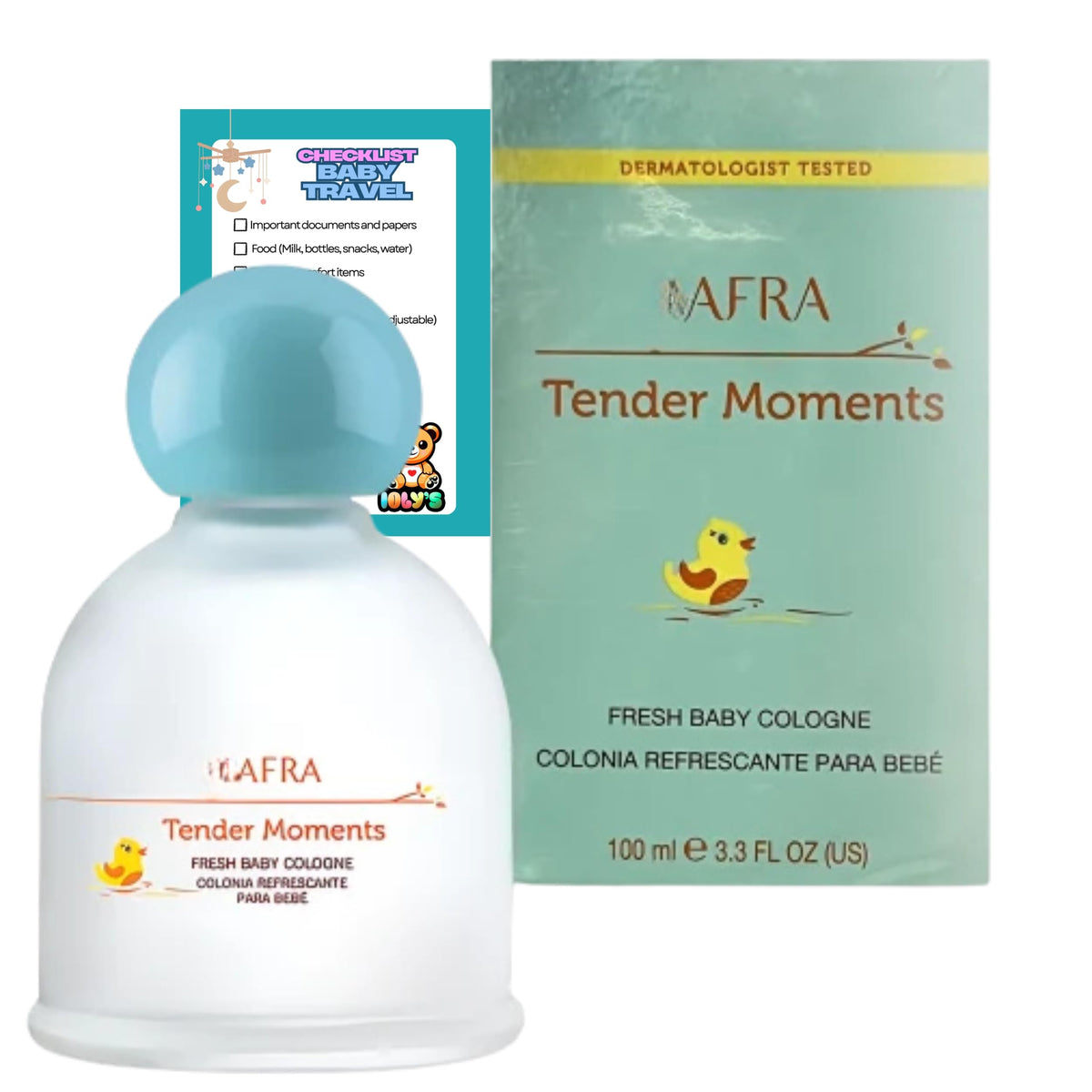 Ioly's front bottle showing tender moments label and gentle fragrance