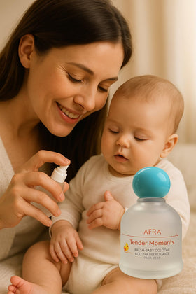 Ioly's bottle in a nursery setting conveying calm, comforting scent benefit