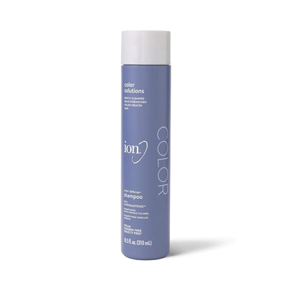 ion bottle front view shows label and benefits for long-lasting color