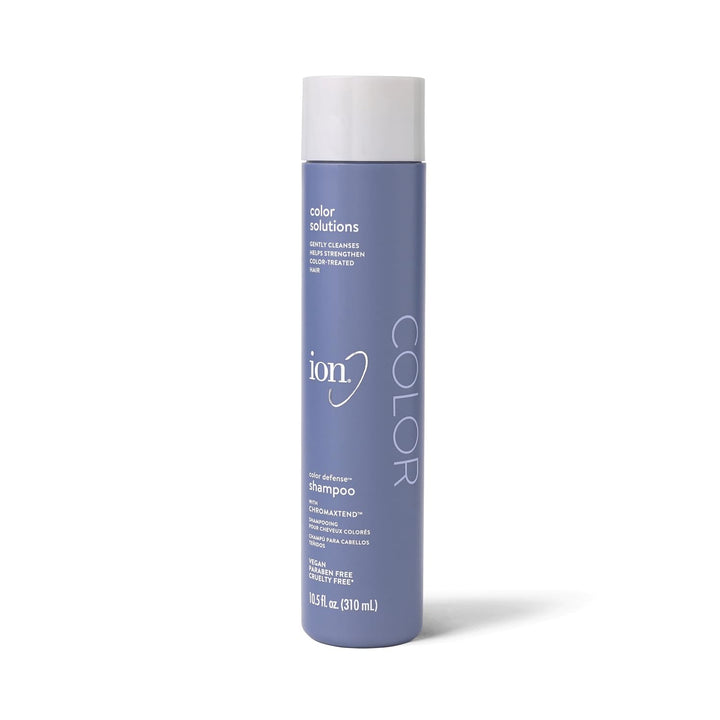 ion bottle front view shows label and benefits for long-lasting color