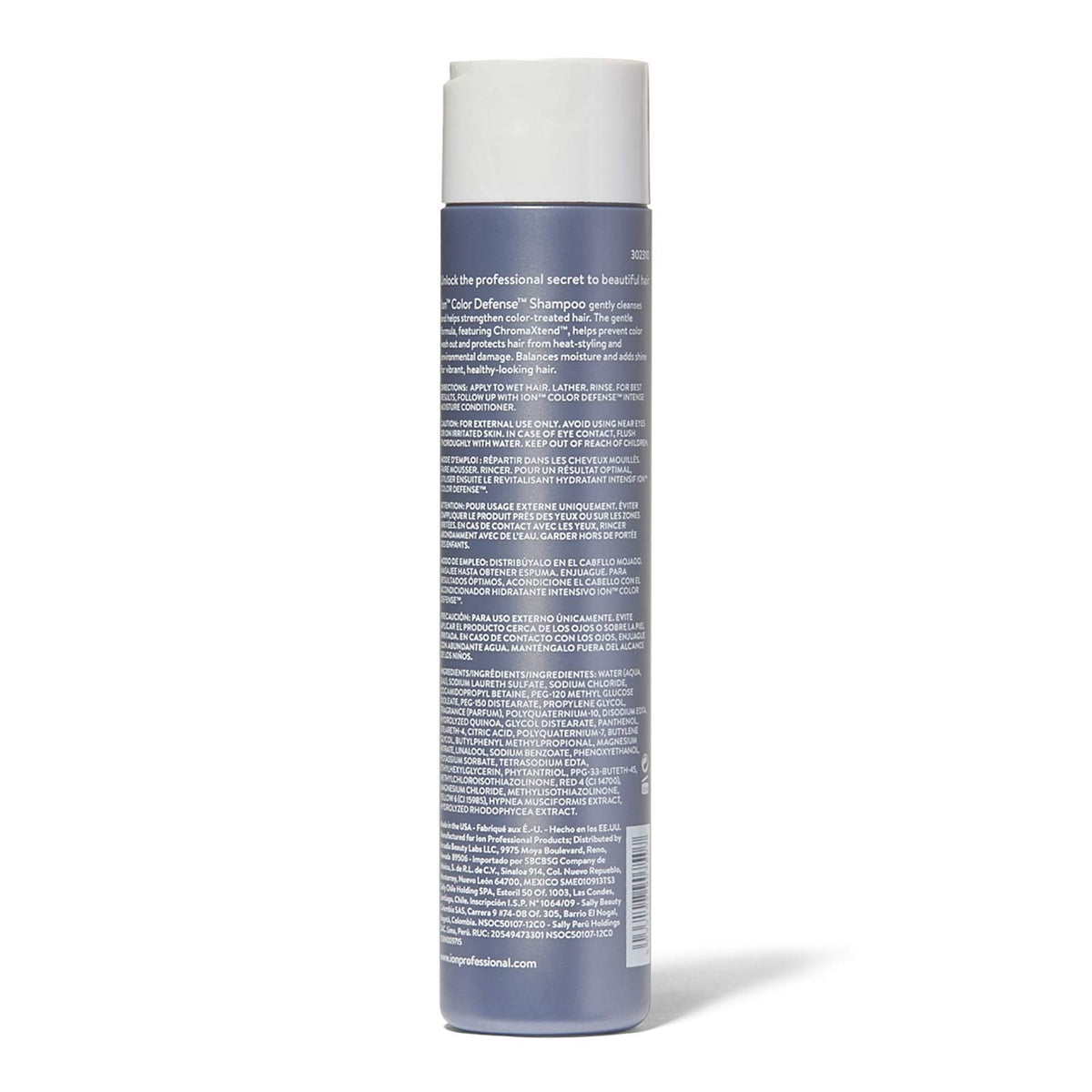 ion shampoo in shower scene demonstrates glossy color protection