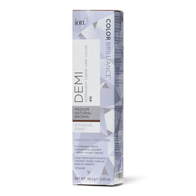 ion box front showing 4N medium natural brown and glossy packaging benefit shine