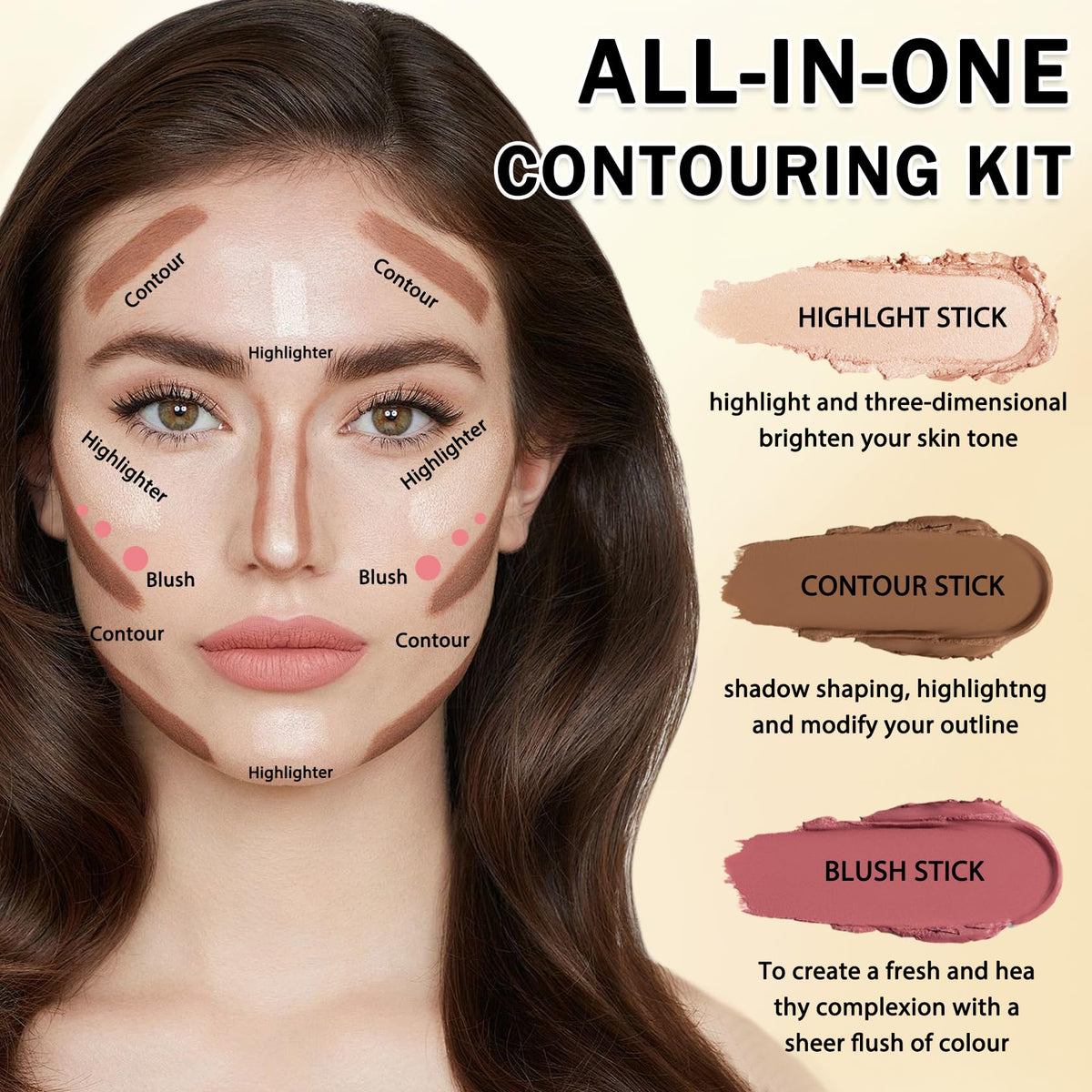 IONSGAKO brush and sponge included tools for quick blending and on-the-go touch ups