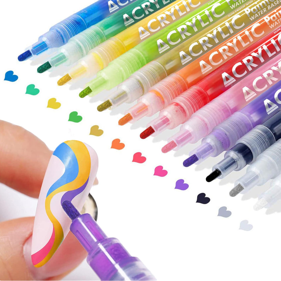 IONSGAKO front packaging showing 12 colored nail art pens and kit benefits