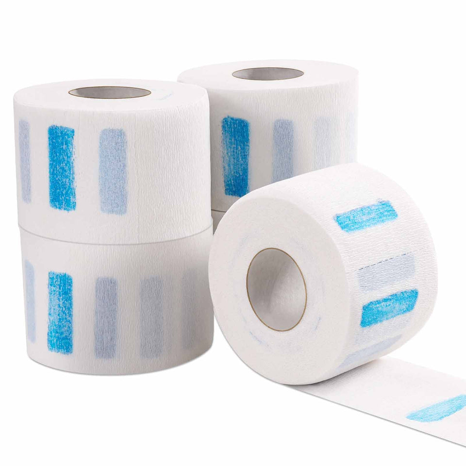 IOOROSE front packaging showing 5 rolls and 500 neck strips, organized for fast use