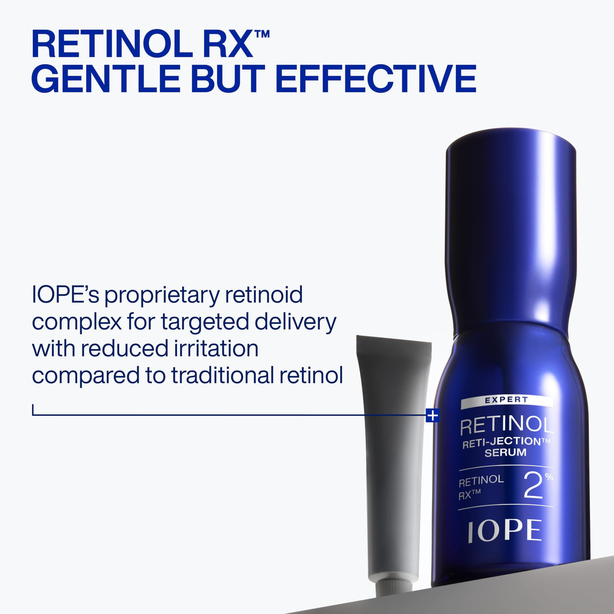 IOPE before and after comparison graphic showing visible smoothing and pore refinement
