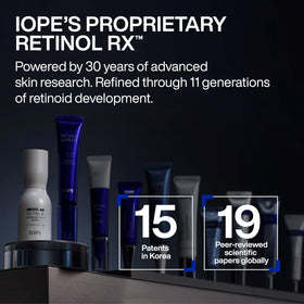 IOPE routine flatlay with complementary serums, supports layered skincare benefit