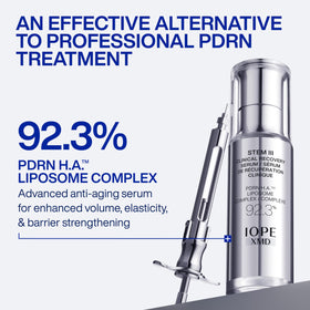 IOPE serum paired with toner and cream illustrating layered routine benefit