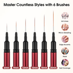 IPENCILLO close-up of fine nylon brush tips for precise clean nail lines