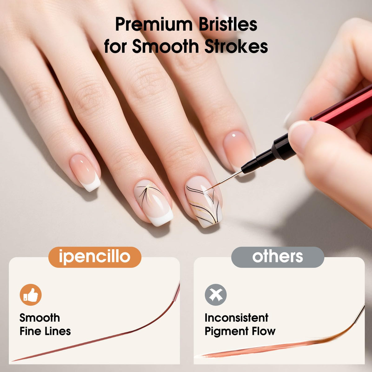IPENCILLO brushes held in hand showing scale and better control benefit
