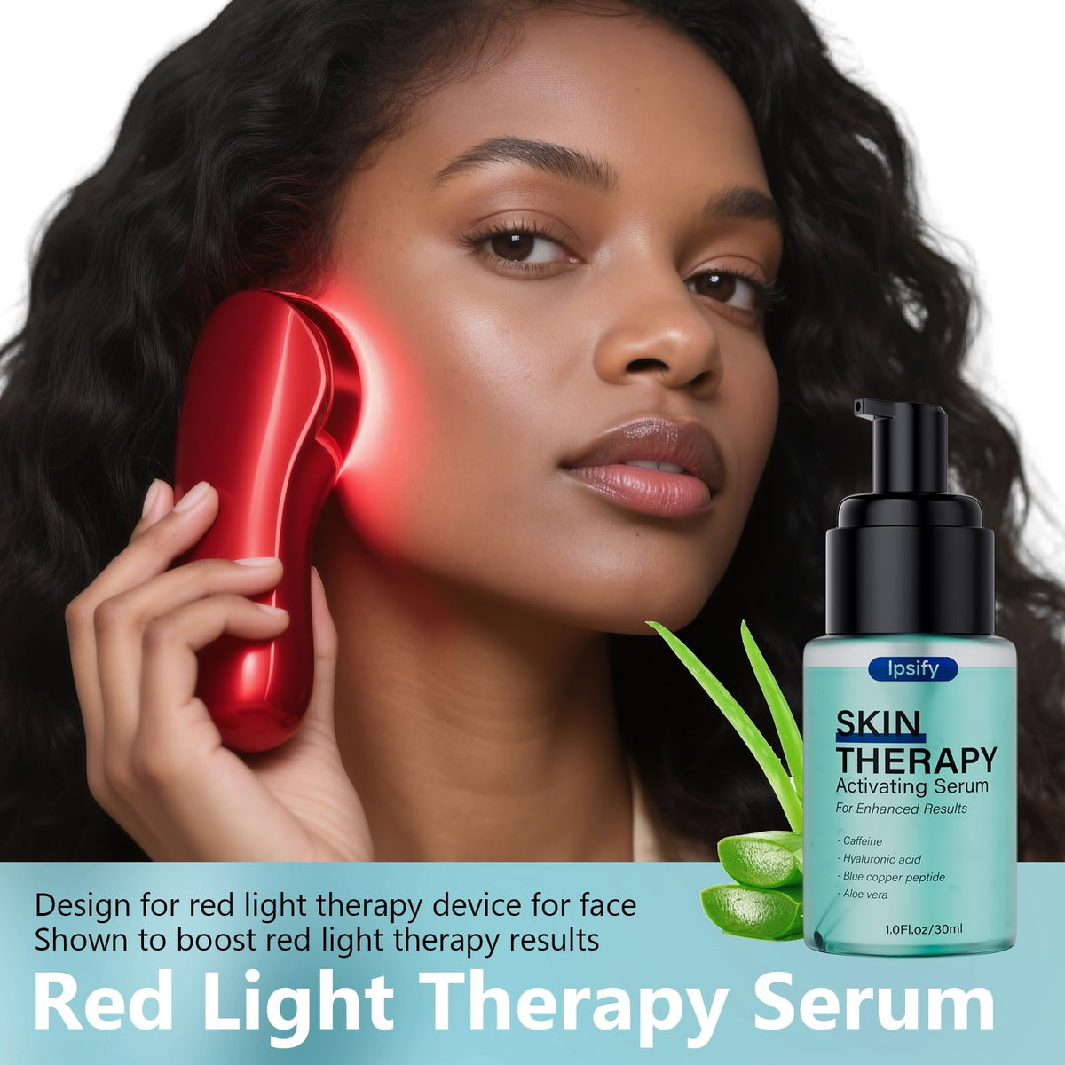 Ipsify 1oz serum next to a coin showing compact size and travel convenience