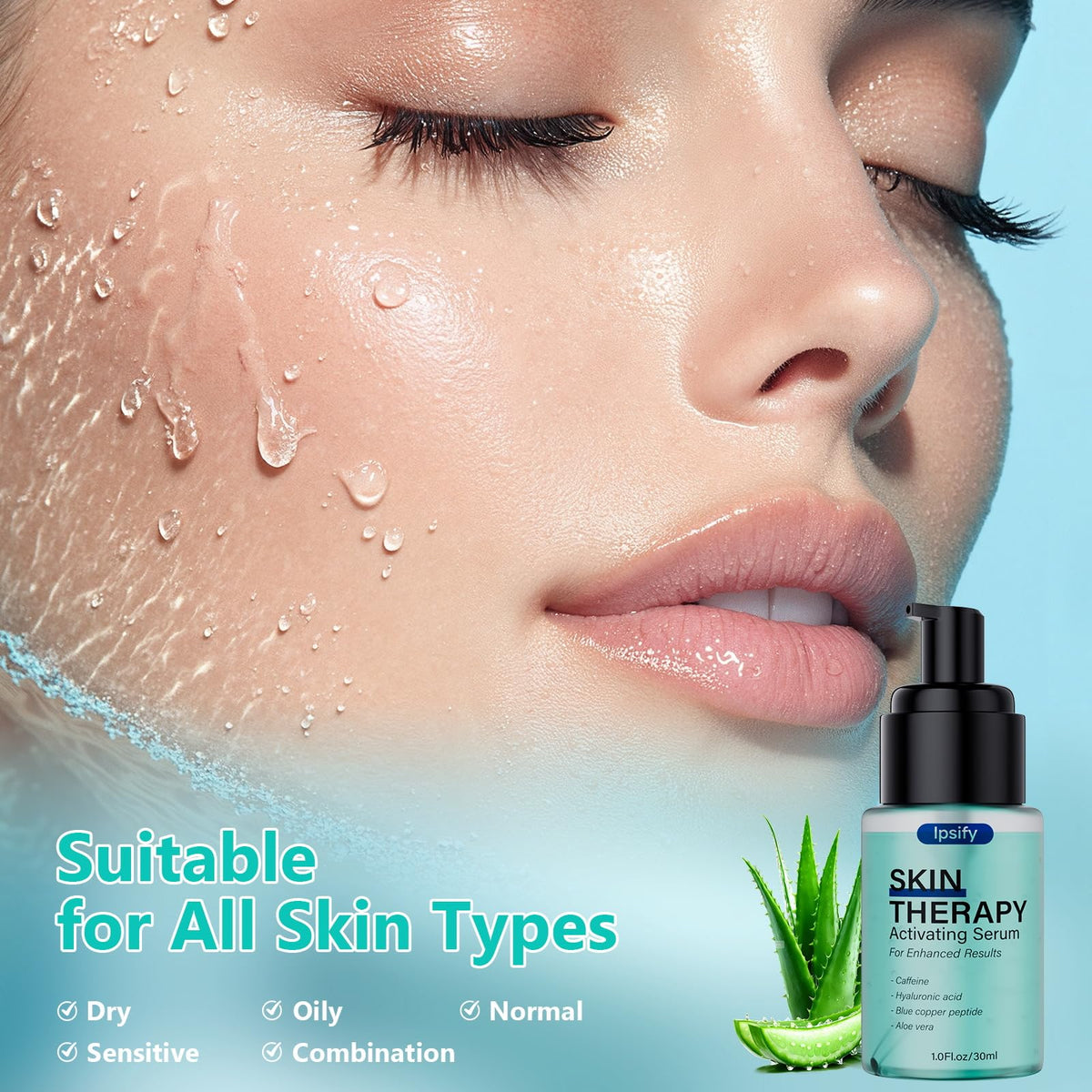 Ipsify serum absorption on skin showing quick absorption and non-greasy finish