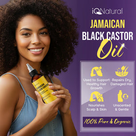 IQNATURAL oil pouring from dropper into palm highlighting smooth glide and nourishment