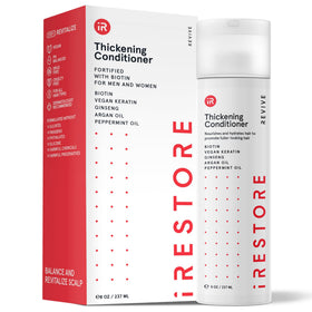 iRestore bottle front view showing product and volumizing benefit