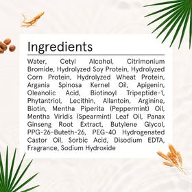 iRestore ingredients display with argan and ginseng for nourishment