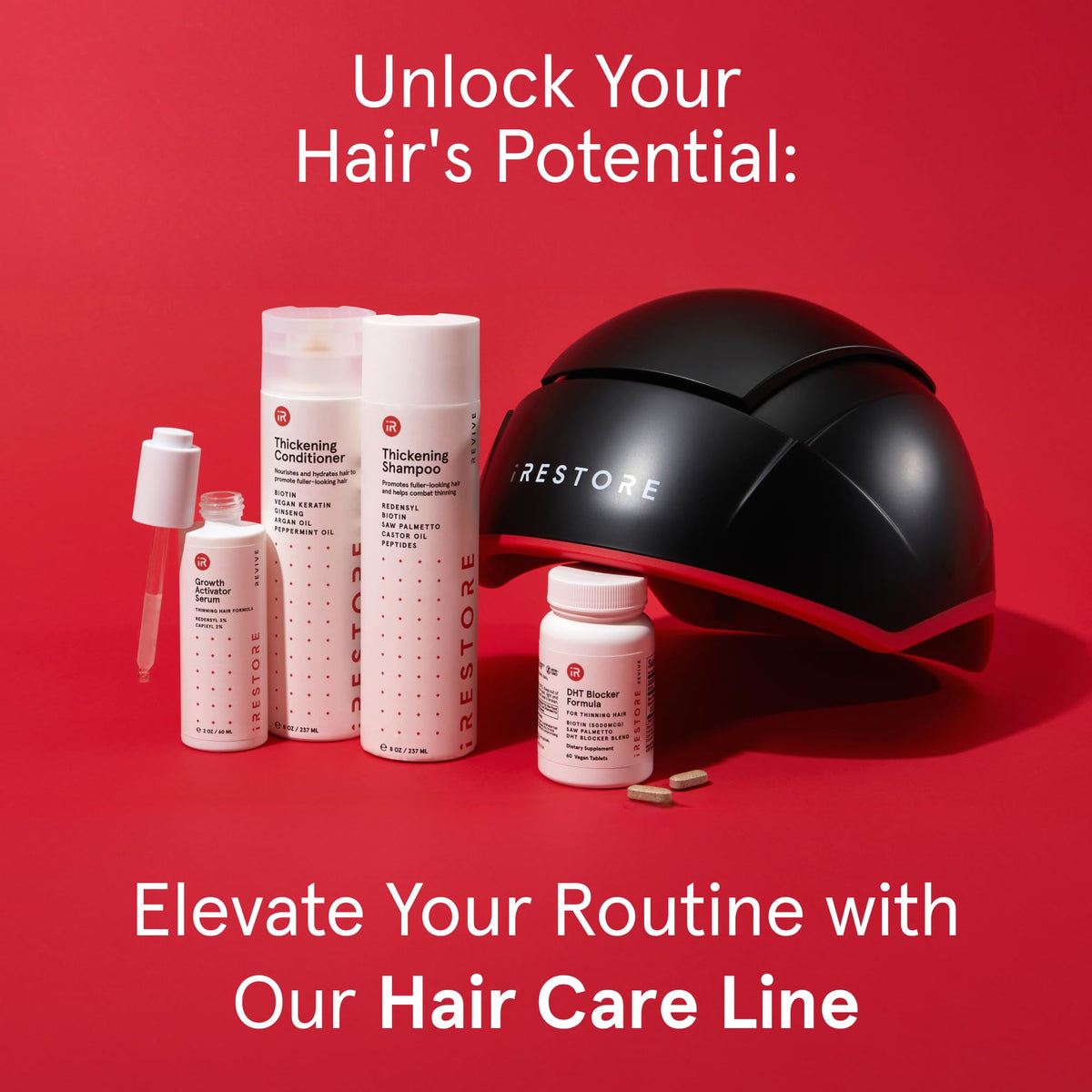 iRestore results collage showing improved density and fuller-looking hair