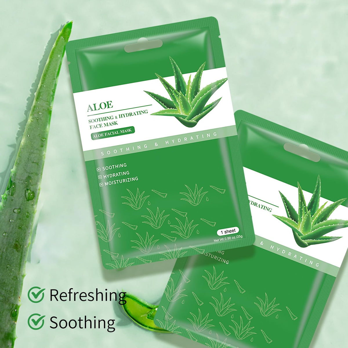 IREV label ingredient list detail highlighting aloe soothing benefit