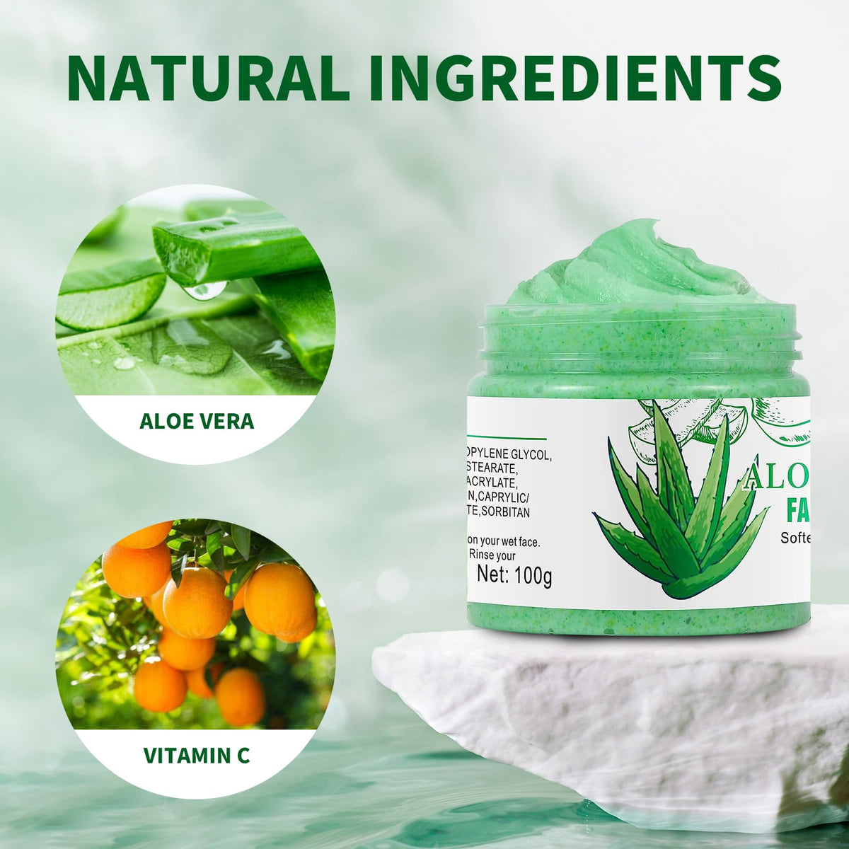 IREV product label close-up with ingredient list and usage directions