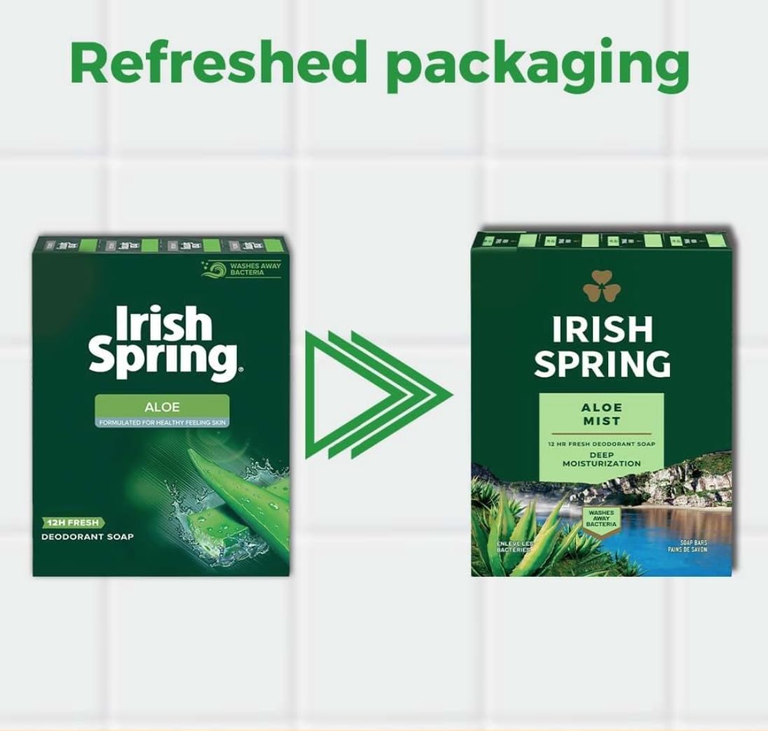 Irish Spring aloe label and ingredients panel for product transparency benefit