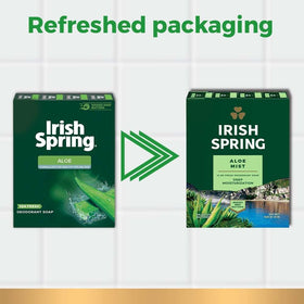 Irish Spring aloe single bar close-up showing smooth surface and easy grip
