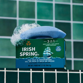 Irish Spring close-up of bar texture and scrub beads for visible exfoliation benefit