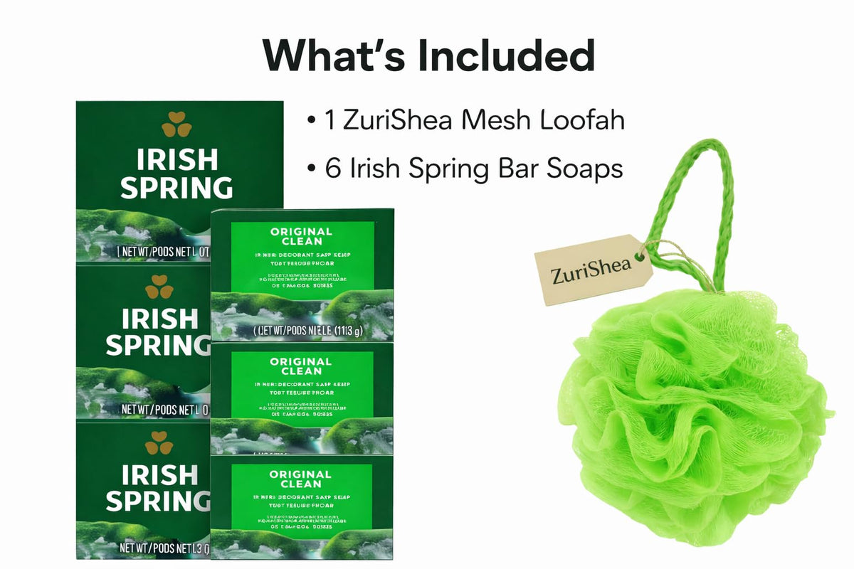 Irish Spring bar soaps stacked close-up, long-lasting deodorizing scent