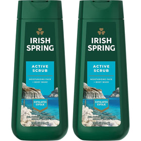 Irish Spring front packaging showing dual 20 fl oz bottles and scent benefit