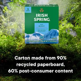 Irish Spring Icy Blast placed in bathroom setting suggesting everyday routine refresh