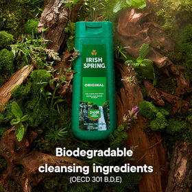 Irish Spring label ingredients panel showing paraben-free formulation benefit