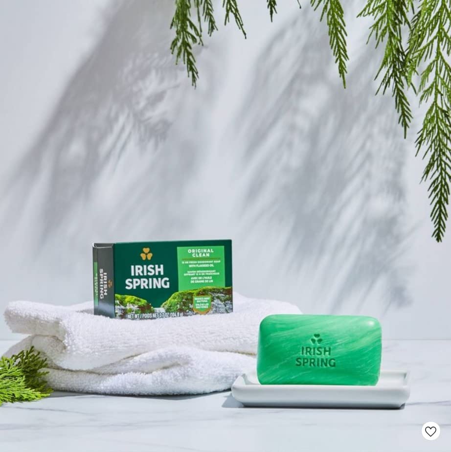 Irish Spring original foam lather in hand demonstrating rich suds and freshness