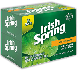 Irish Spring single 3.2 oz bar top view highlighting compact travel benefit