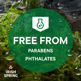 Foamy Irish Spring texture on hand illustrating moisturizing lather