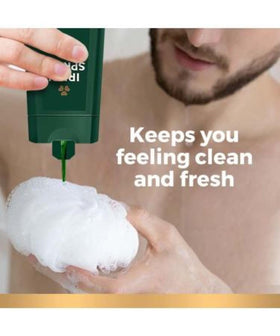 Irish Spring gel texture close-up with exfoliating beads for gentle smoothing