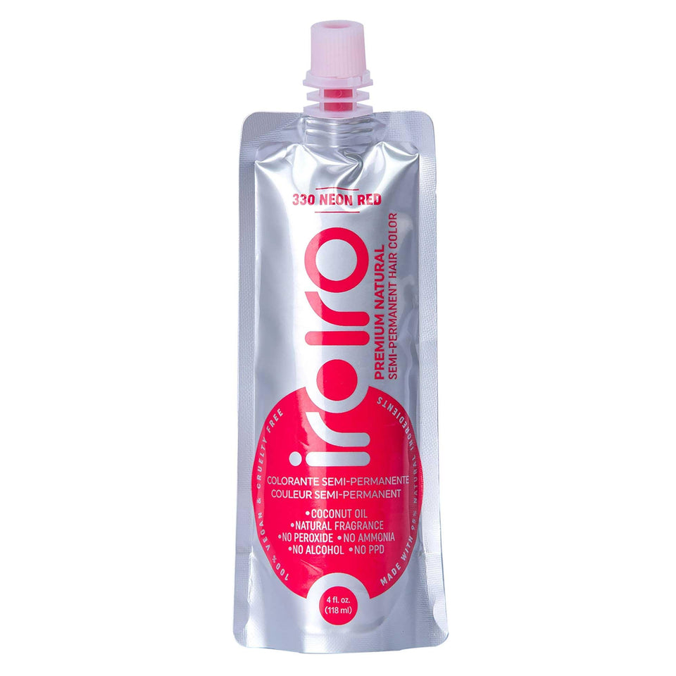 iroiro front packaging neon red 330 showing vibrant shade and clear labeling benefit
