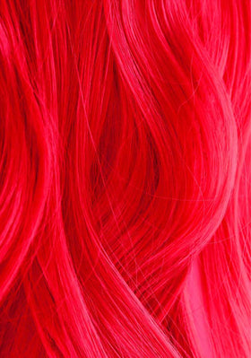iroiro lifestyle styling finish model with neon red hair showcasing vivid result benefit