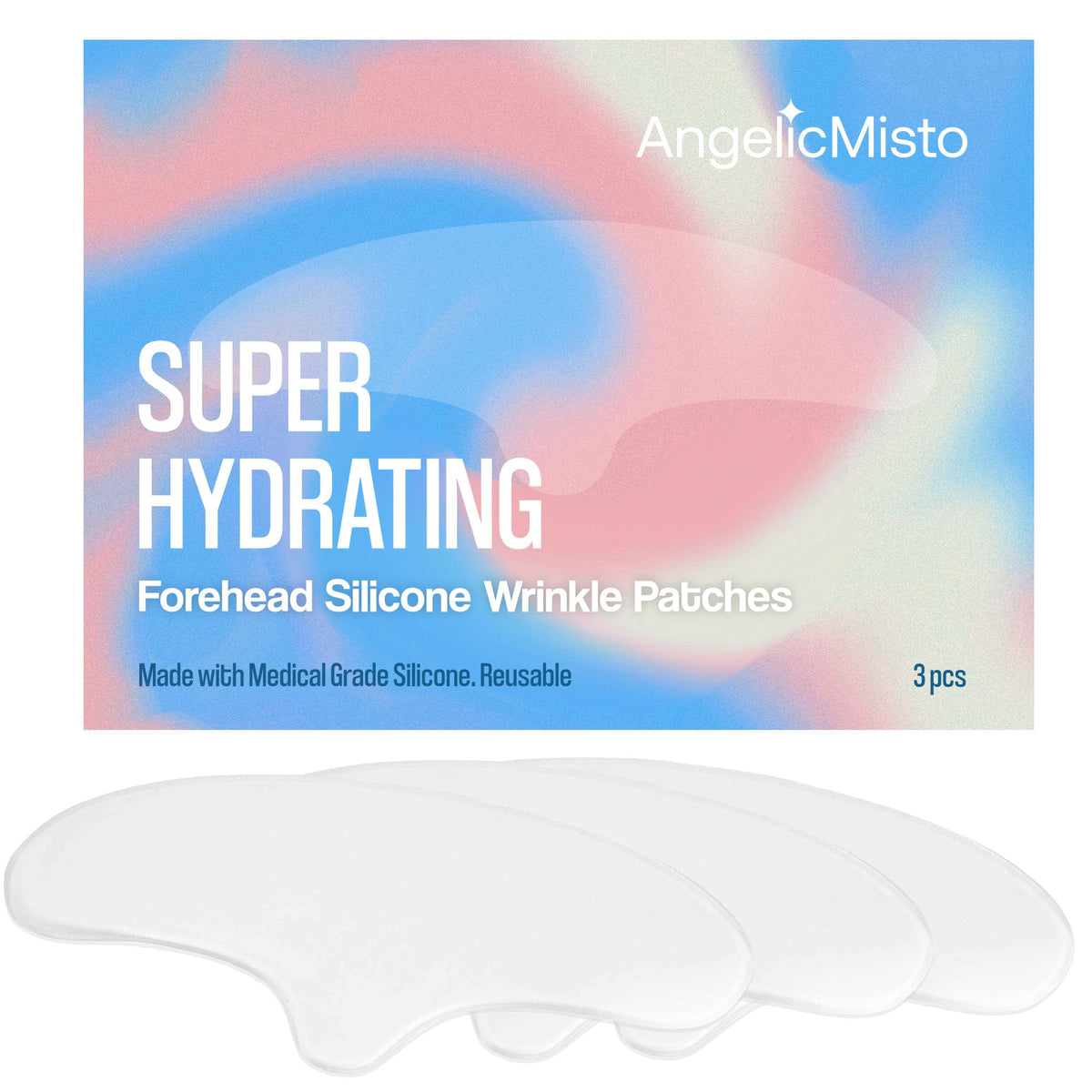 irreshine front packaging showing three silicone forehead patches and benefits
