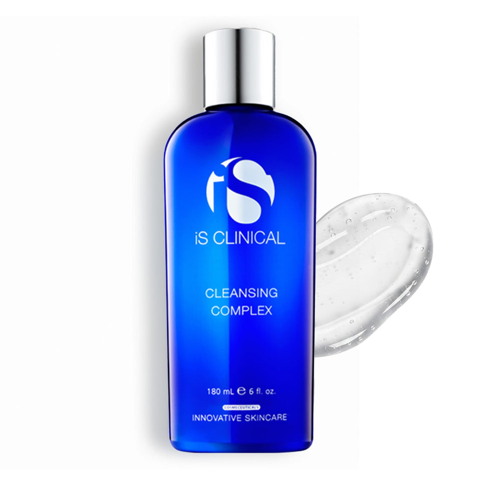 iS CLINICAL front pump bottle showing product and easy dispensing benefit