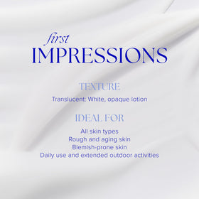 iS CLINICAL texture close-up showing ultra-sheer, quick-absorbing finish