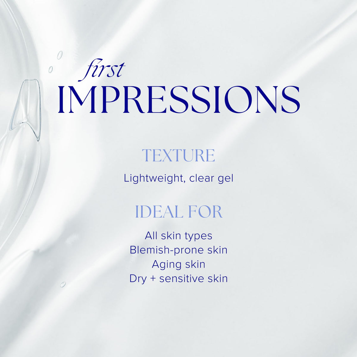 iS CLINICAL gel texture close up highlighting lightweight, non‑drying feel
