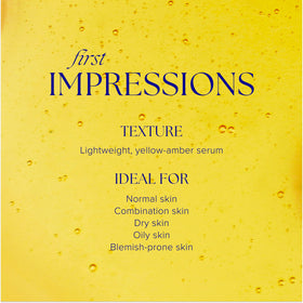 iS CLINICAL serum dropper releasing clear serum, highlights smooth absorbent texture