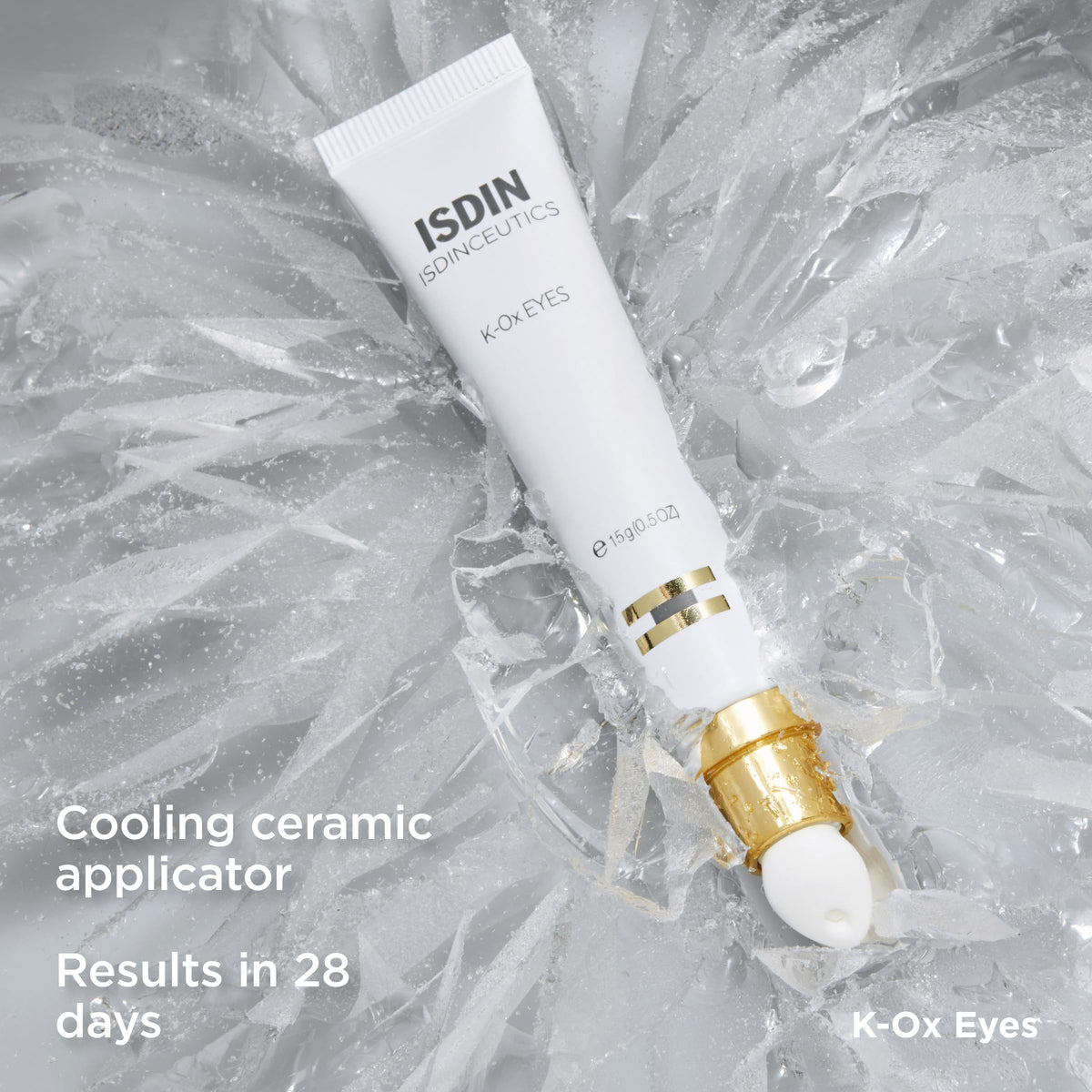 ISDIN application under eye demonstrating gentle massage for improved absorption