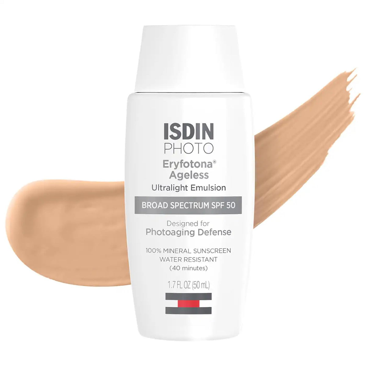ISDIN front packaging showing tube and SPF 50 protection benefit