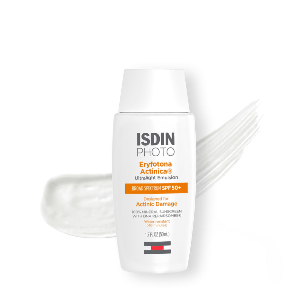 ISDIN front packaging showing SPF 50+ protection and benefits